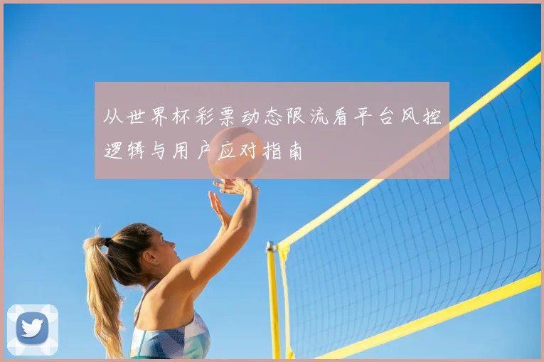 从世界杯彩票动态限流看平台风控逻辑与用户应对指南