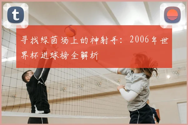 寻找绿茵场上的神射手：2006年世界杯进球榜全解析